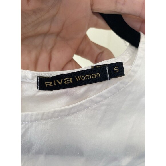 Riva White Blouse Zip Back Size Small - Picture 4 of 5